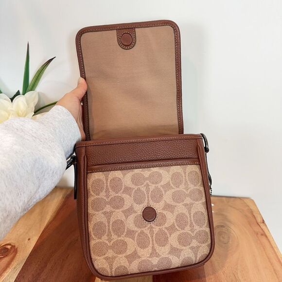 NWT Coach Lucas Crossbody Bag In Signature‎ Canvas - Picture 5 of 6